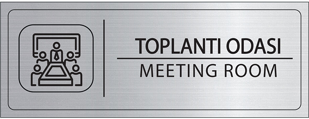 Mayeka Toplantı Odası İsimlik Gümüş Metal Kapı İsimliği Levhası Yönlendirme Tabelası