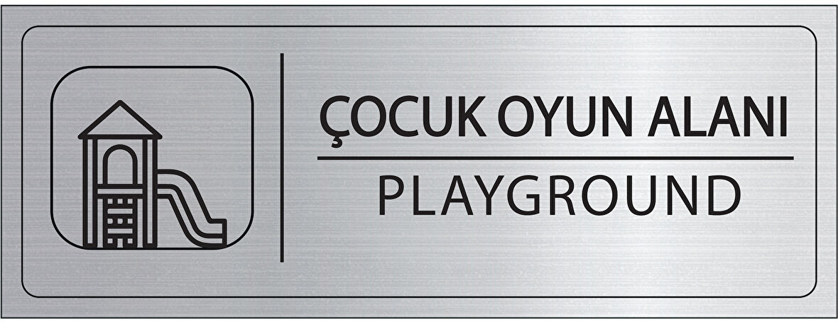 Mayeka Çocuk Oyun Alanı İsimlik Gümüş Metal Kapı İsimliği Levhası Yönlendirme Tabelası