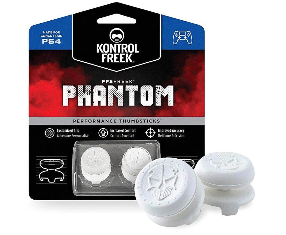 Cosmostech Kontrolfreek FPS FREEK PHANTOM PS5/PS4 Uyumlu Analog Başlık Thumbsticks - Performans Yükseltici ve Koruyucu