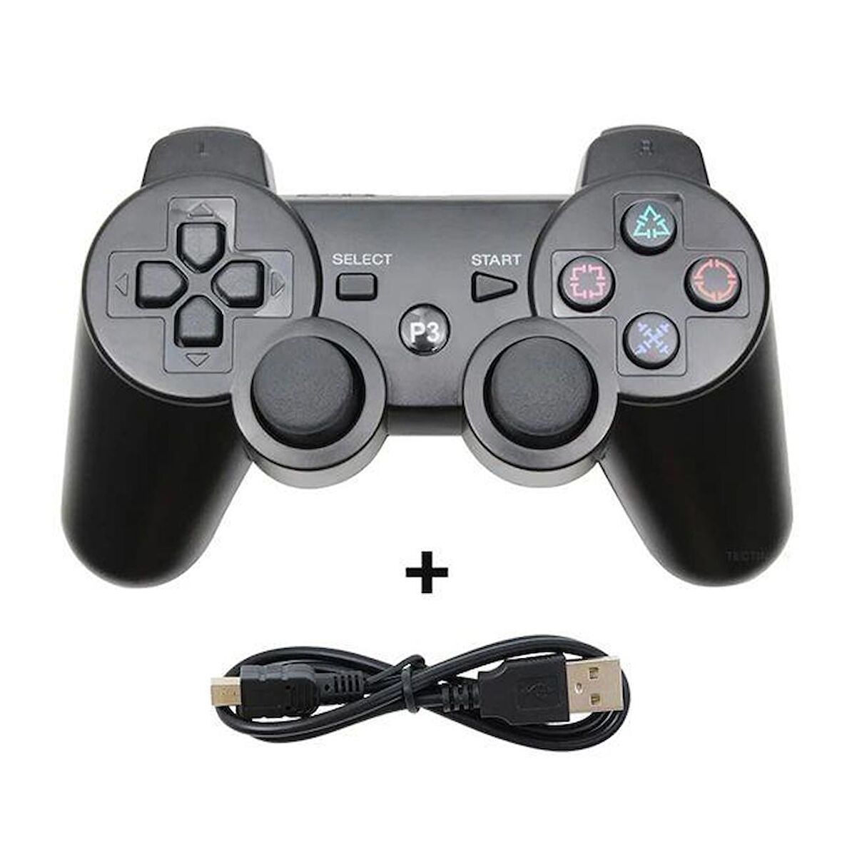 Cosmostech P3 Doubleshock PS3 Playstation 3 için Uyumlu Kablosuz Titreşimli Oyun Kolu Gamepad Joystick Controller Siyah