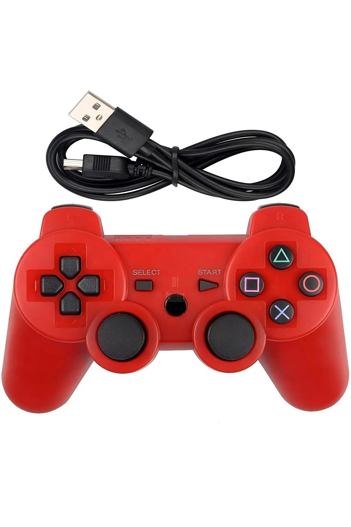 Cosmostech P3 Doubleshock PS3 Playstation 3 için Uyumlu Kablosuz Titreşimli Oyun Kolu Gamepad Joystick Controller Kırmızı