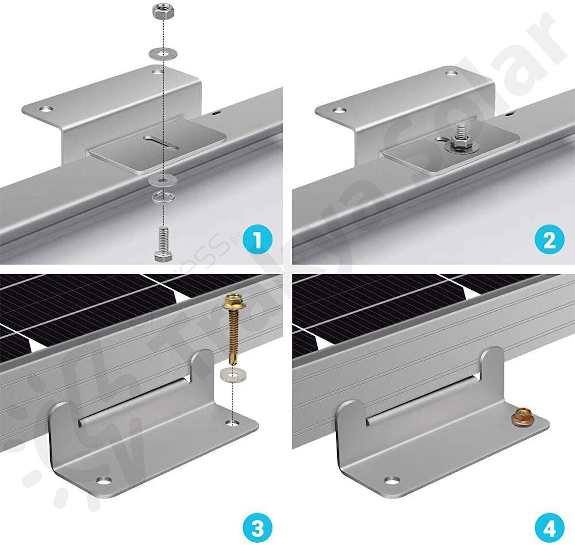 Güneş Paneli Karavan Montaj Seti Metal Ayak Panel Tutucu