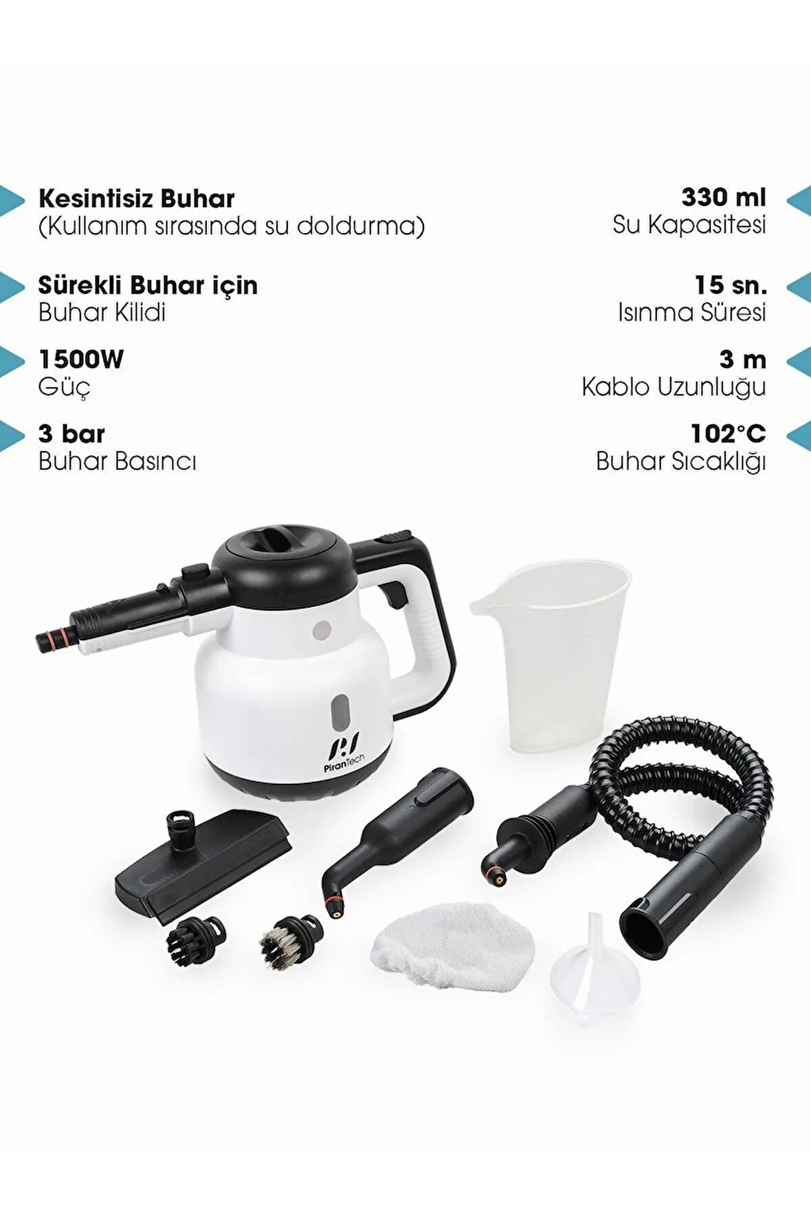 Cb-902 Buharlı Temizleyici 1500w 3 Bar Buharlı Temizlik Makinesi