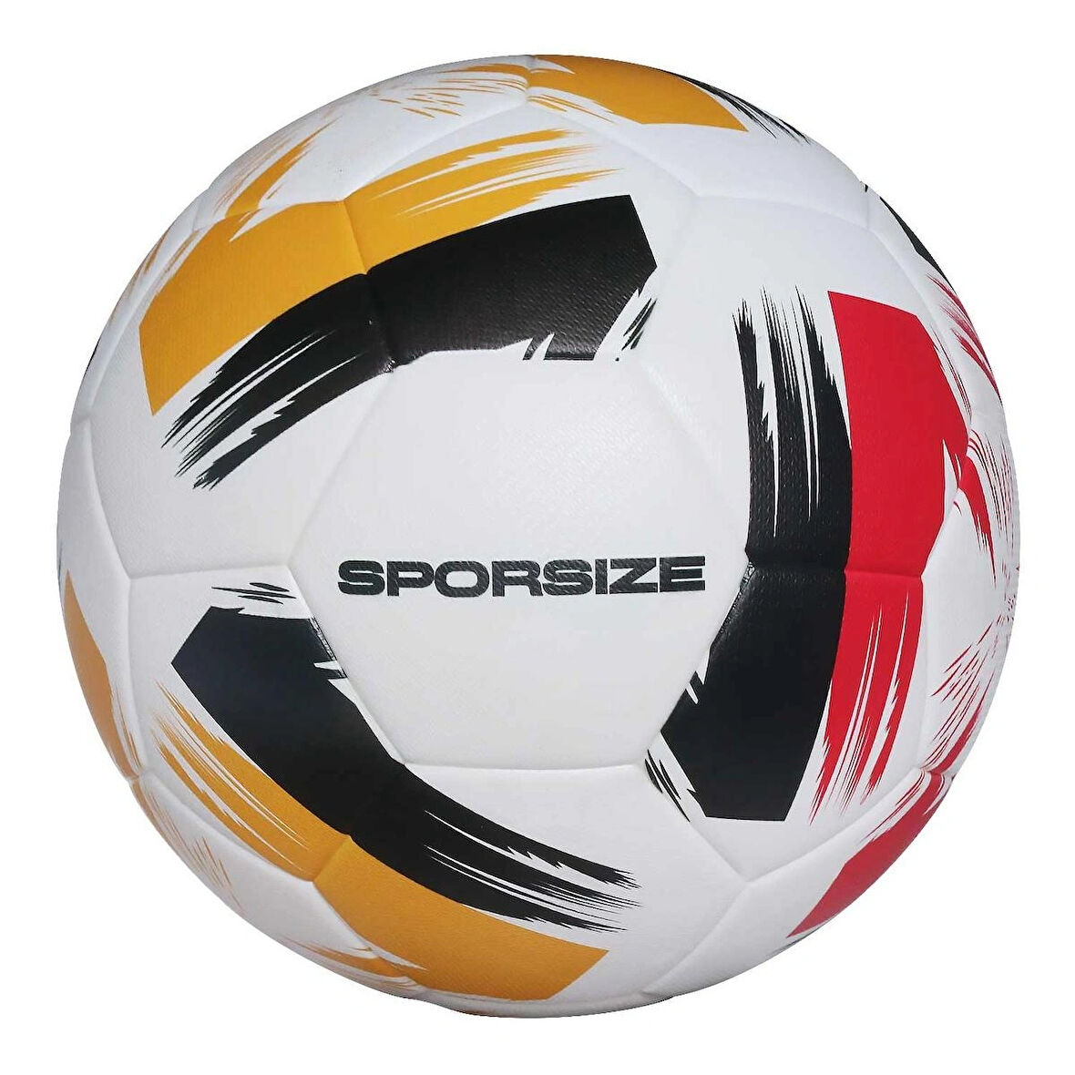 Resmi Ölçülerde Futbol Topu – 5 Numara, PU Deri, Maç ve Antrenman Kullanımı Siyah - Beyaz - Kırmızı