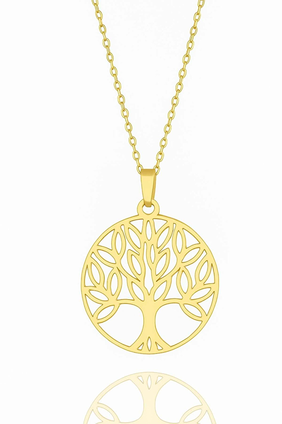 Yaşam Hayat Çiçeği Bereket 14 Ayar Altın Kaplama Gold 925 Ayar Kolye