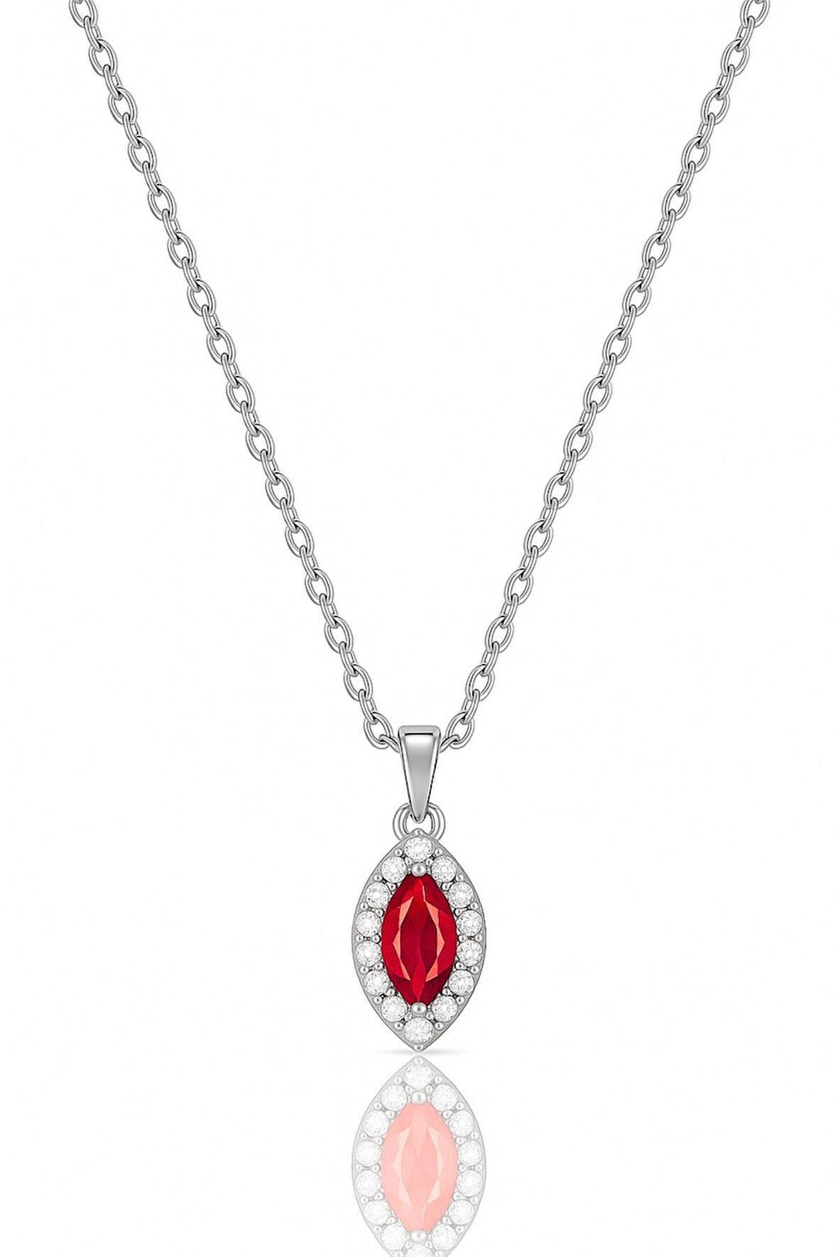 Minera Serisi 925 Ayar Gümüş Pırlanta Modeli Zirkon Taşlı Mekik Kolye