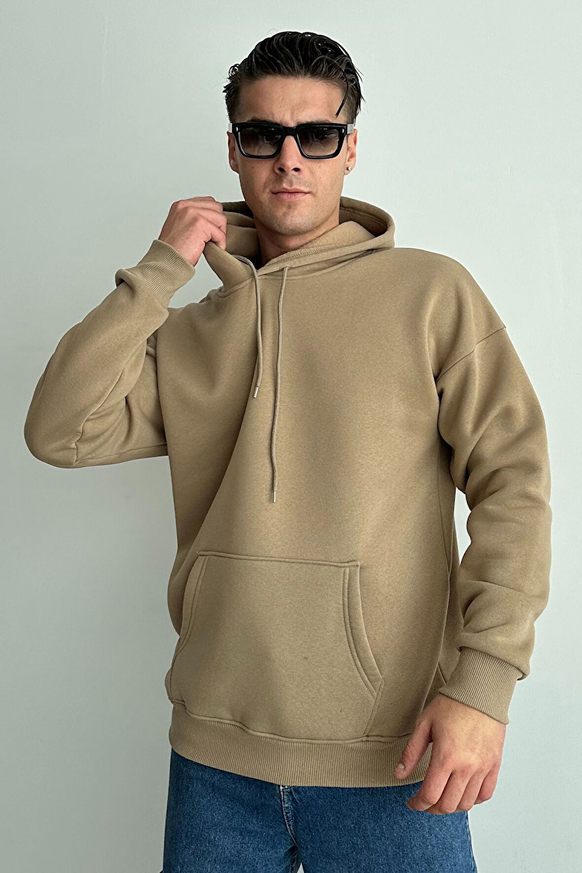 Erkek Kapüşonlu Oversize Sweatshirt