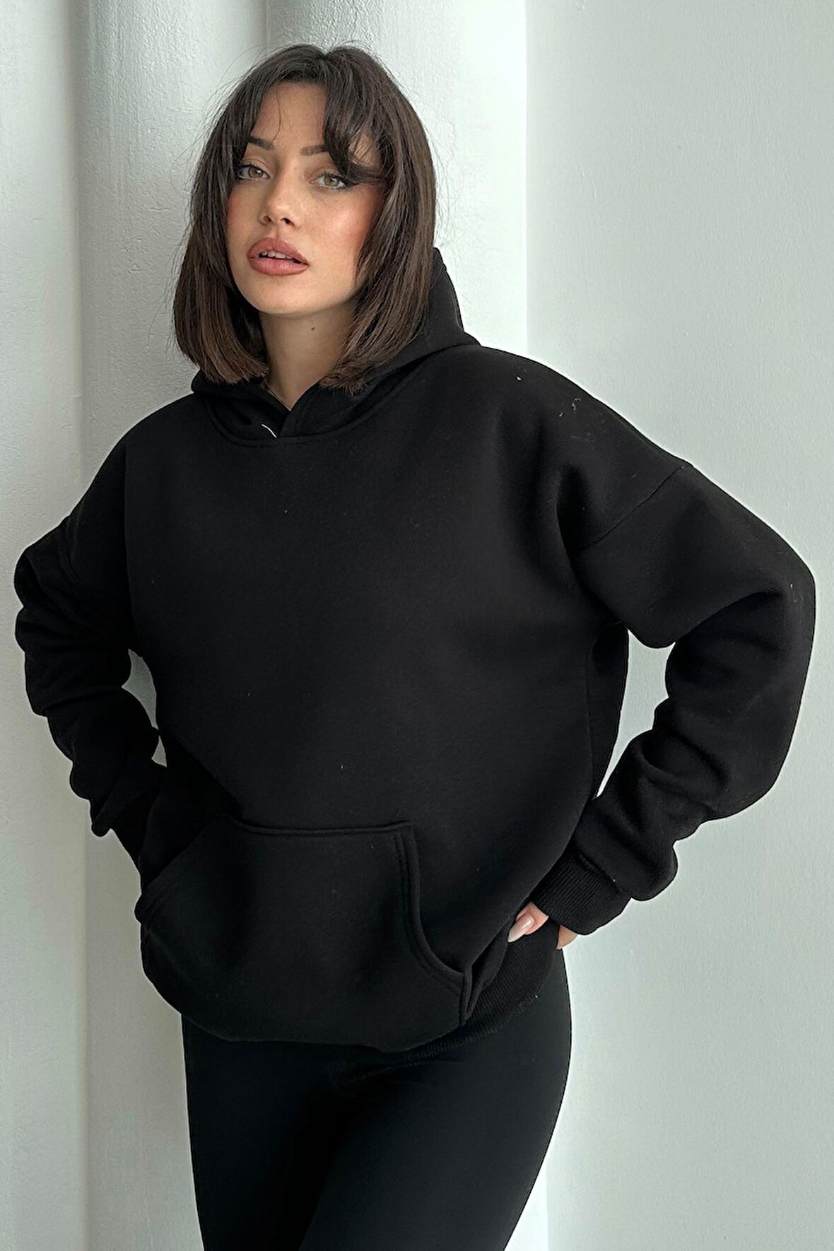 Kadın Kapşonlu Oversize Sweatshirt