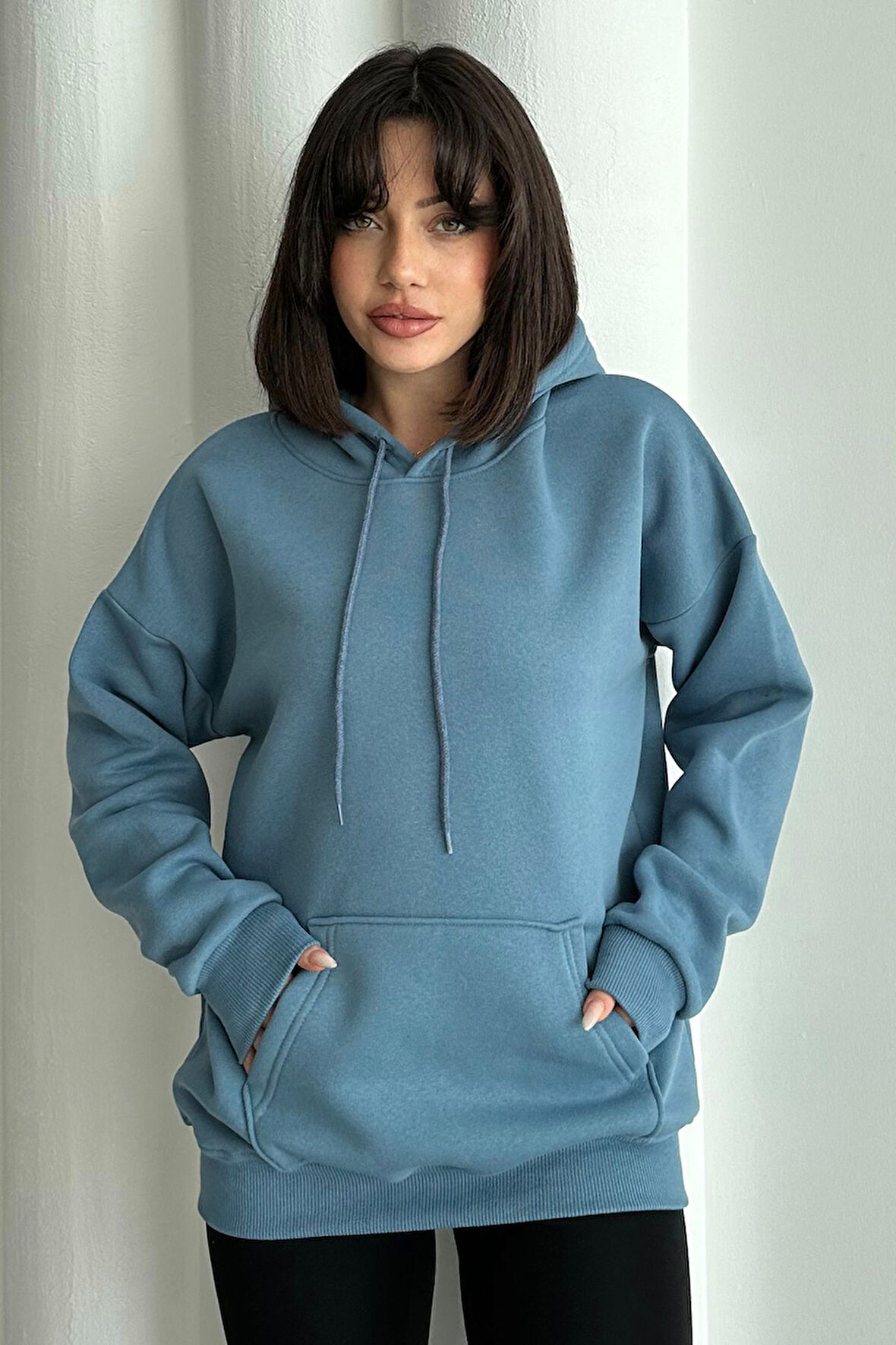 Kadın Kapşonlu Oversize Sweatshirt