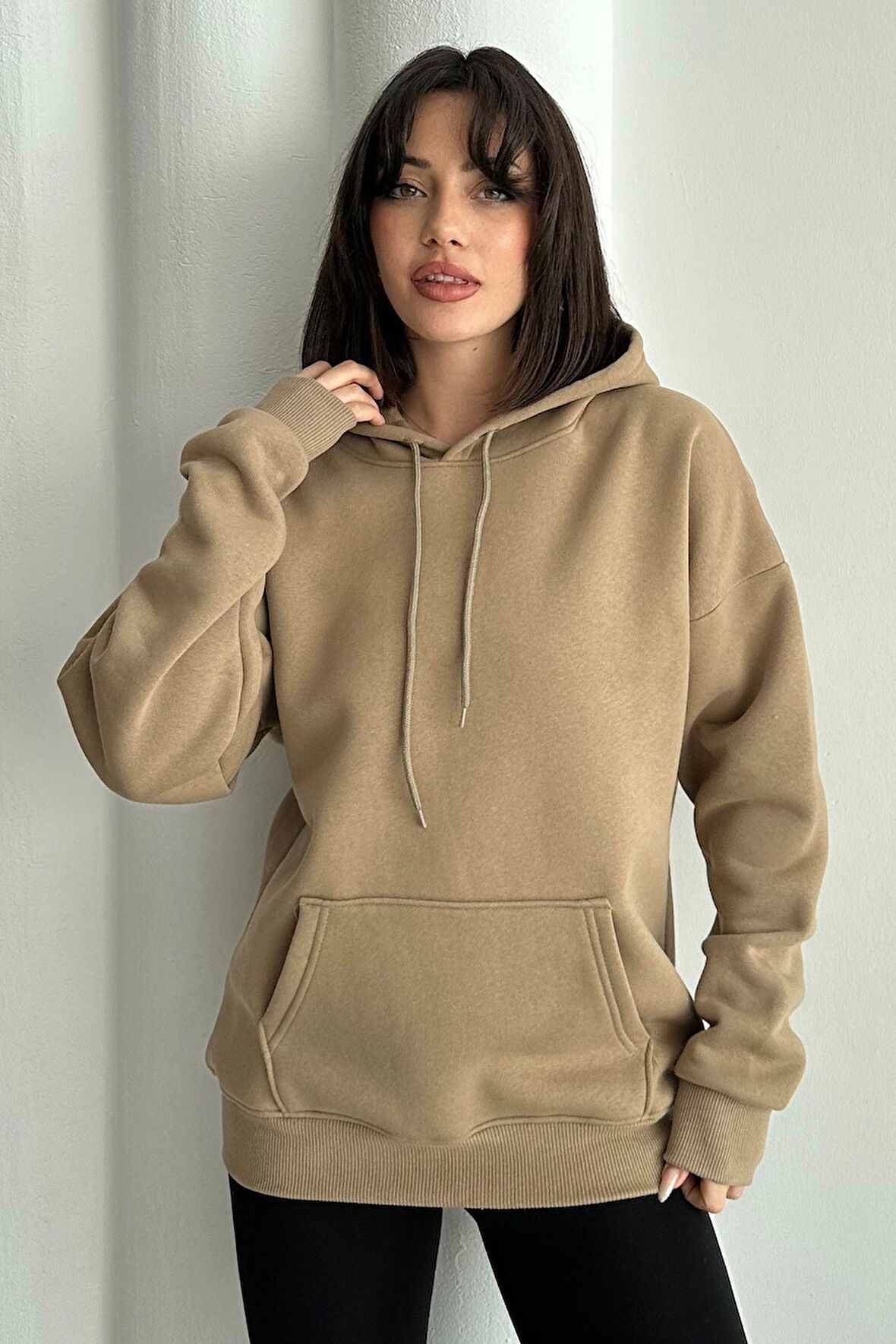 Kadın Kapşonlu Oversize Sweatshirt