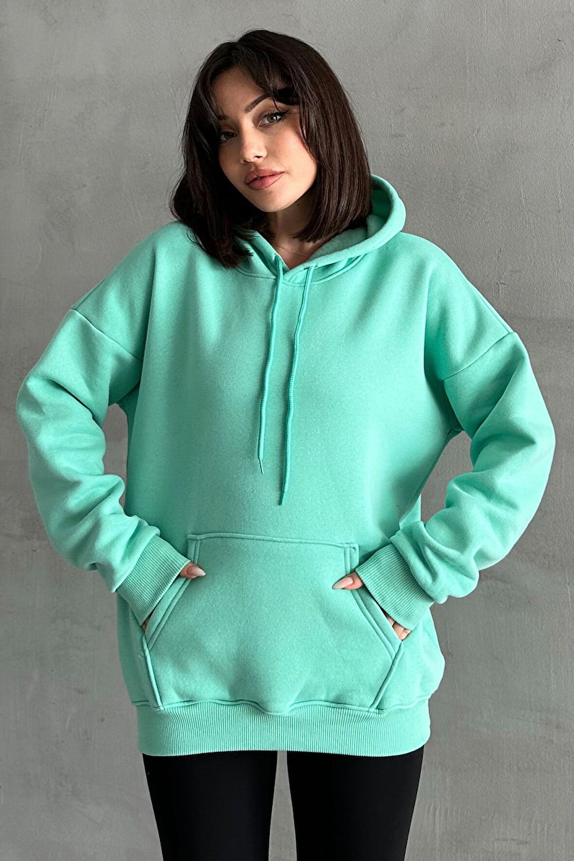 Kadın Kapşonlu Oversize Sweatshirt