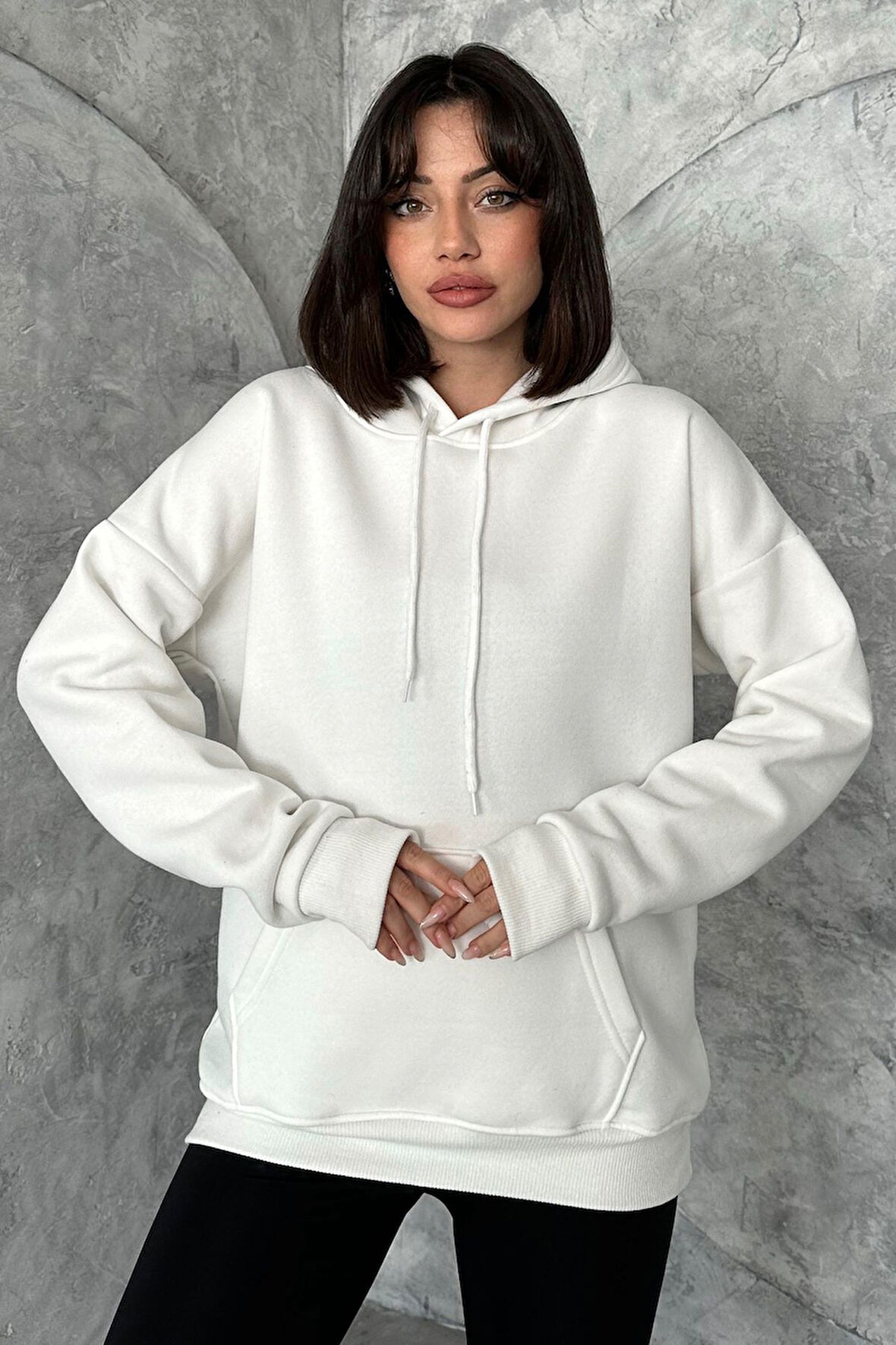 Kadın Kapşonlu Oversize Sweatshirt