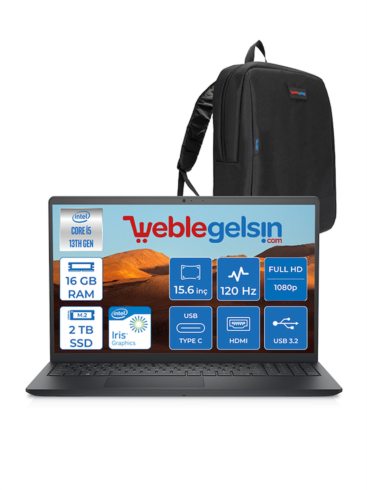 Dell Inspiron 3530 Intel Core I5-1334U 16GB 2tb SSD 15.6" 120Hz Fhd Ubuntu I35303407U03 + Zetta Çanta