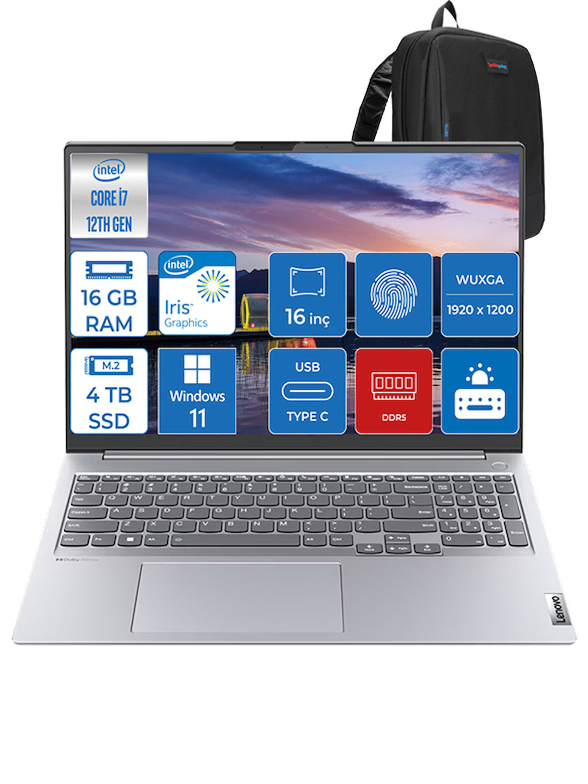 Lenovo Thinkbook 16 Intel Core I7-1255U 16GB 4tb SSD 16" Wuxga IPS 300NITS Windows 11 Home TH21CY006LTRH04 + Zettaçanta