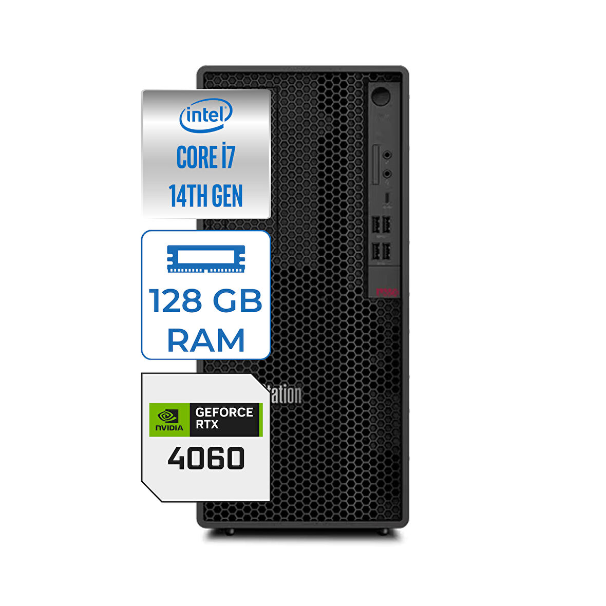 Lenovo Thinkstation P2 Intel Core Vpro Intel Core Vpro İ7-14700 128GB Ddr5 1tb HDD + 2tb SSD 8gb RTX4060 Freedos Masaüstü Iş Istasyonu 30FSS0VJ0063