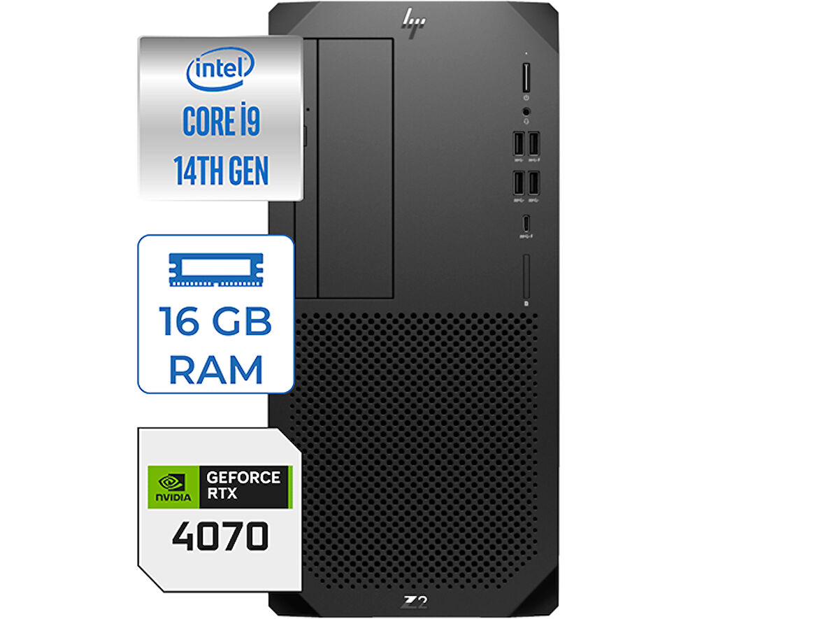 Hp Ws Z2 G9 Intel Core I9-14900K 16GB Ddr5 2tb HDD + 512GB SSD Nvidia 12GB RTX4070 Windows 11 Pro 88T2A0EAP018