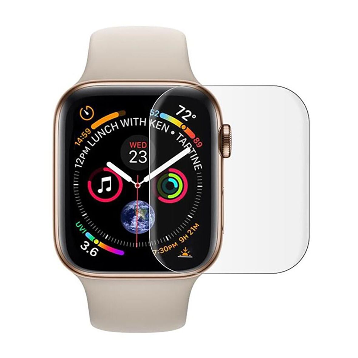 AppleWatch Series SE 40mm Ön Darbe Emici Ekran Koruyucu Nano Cam (4 Adet)