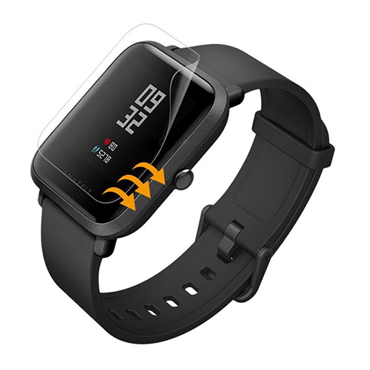 Amazfit Bip-Bip Lite Ön Darbe Emici Ekran Koruyucu Nano Cam (4 Adet)