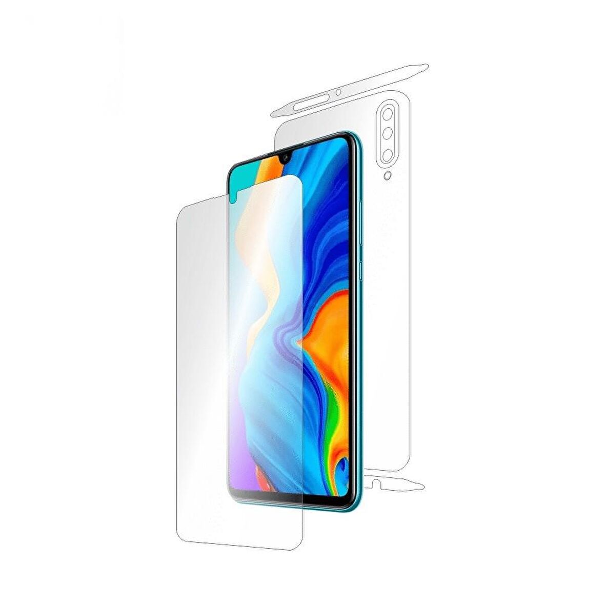 Samsung Galaxy A70S Ön-Arka 360 Fullbody Darbe Emici Kaplama ve Hd Ekran Koruyucu