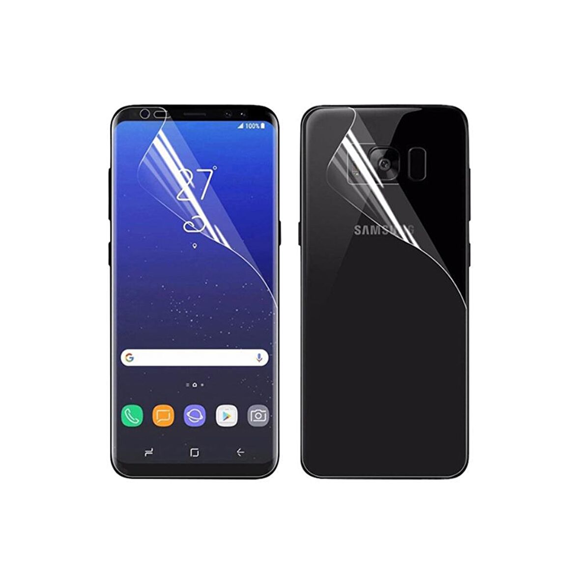 Samsung Galaxy A6 Plus 2018 Ön-Arka Darbe Emici HD Ekran Koruyucu Kaplama