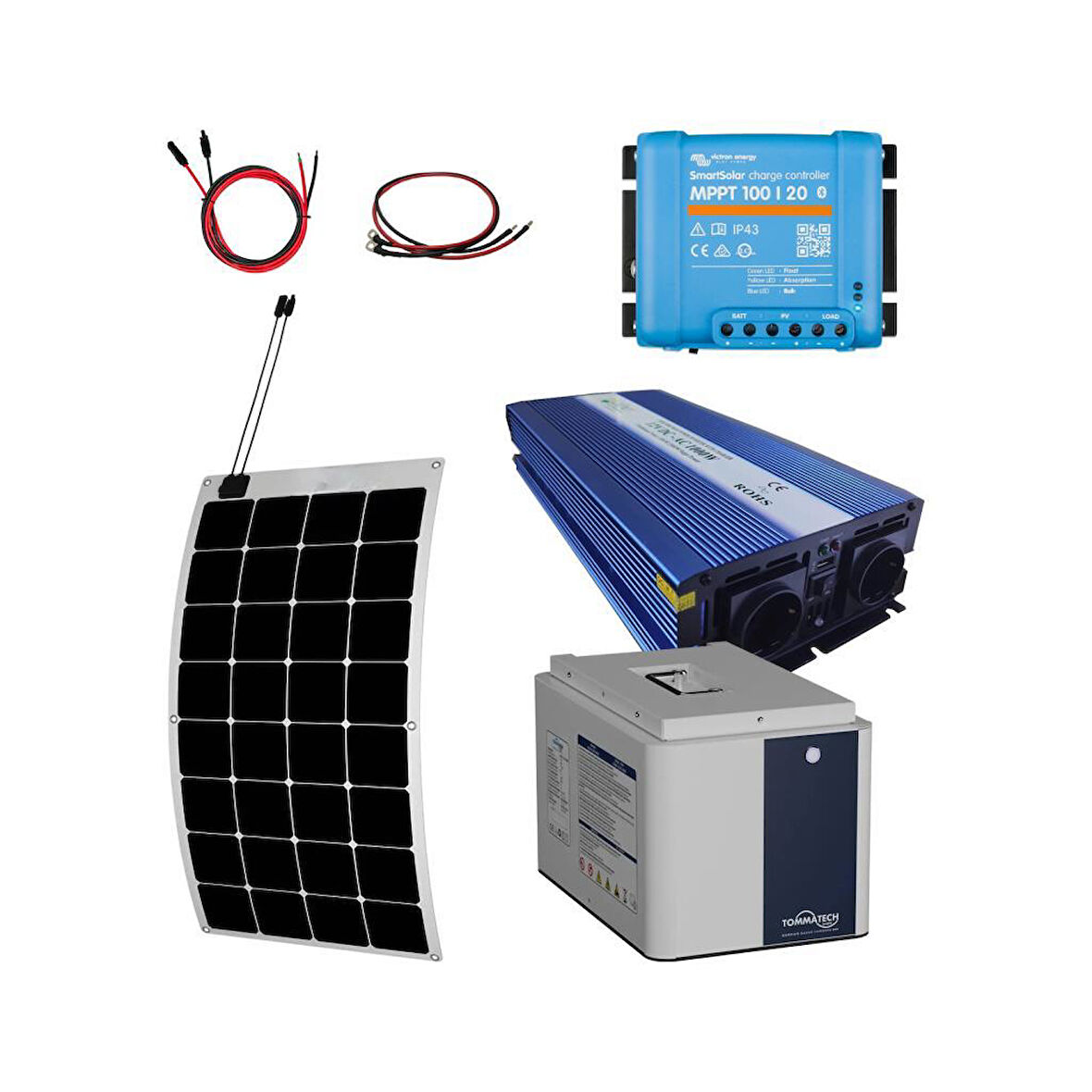 660W Marin Solar Paketi 110W Esnek Panel 1000W UPS İnverter 1.3KW Lityum Batarya