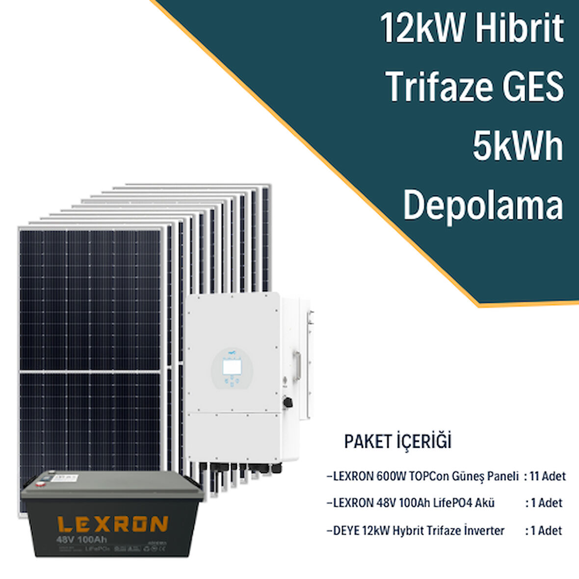 12KW Trifaze Hibrit Güneş Enerjisi Sistemi 1