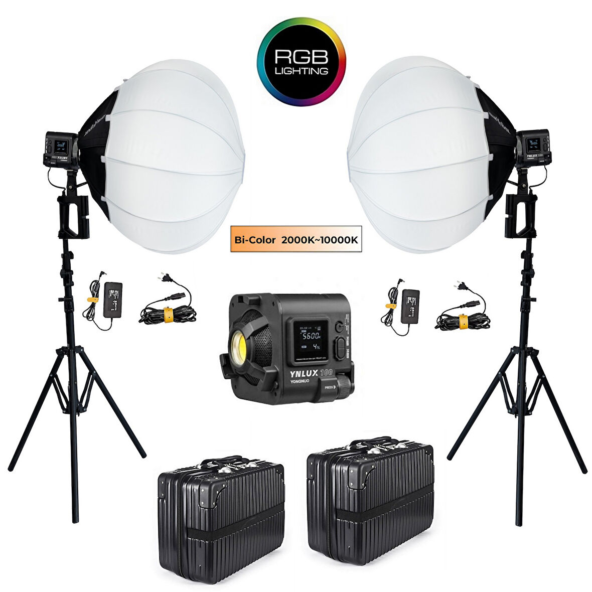 Yongnuo YNLUX100-RGB LED Işık 2'li Lantern Softbox Set