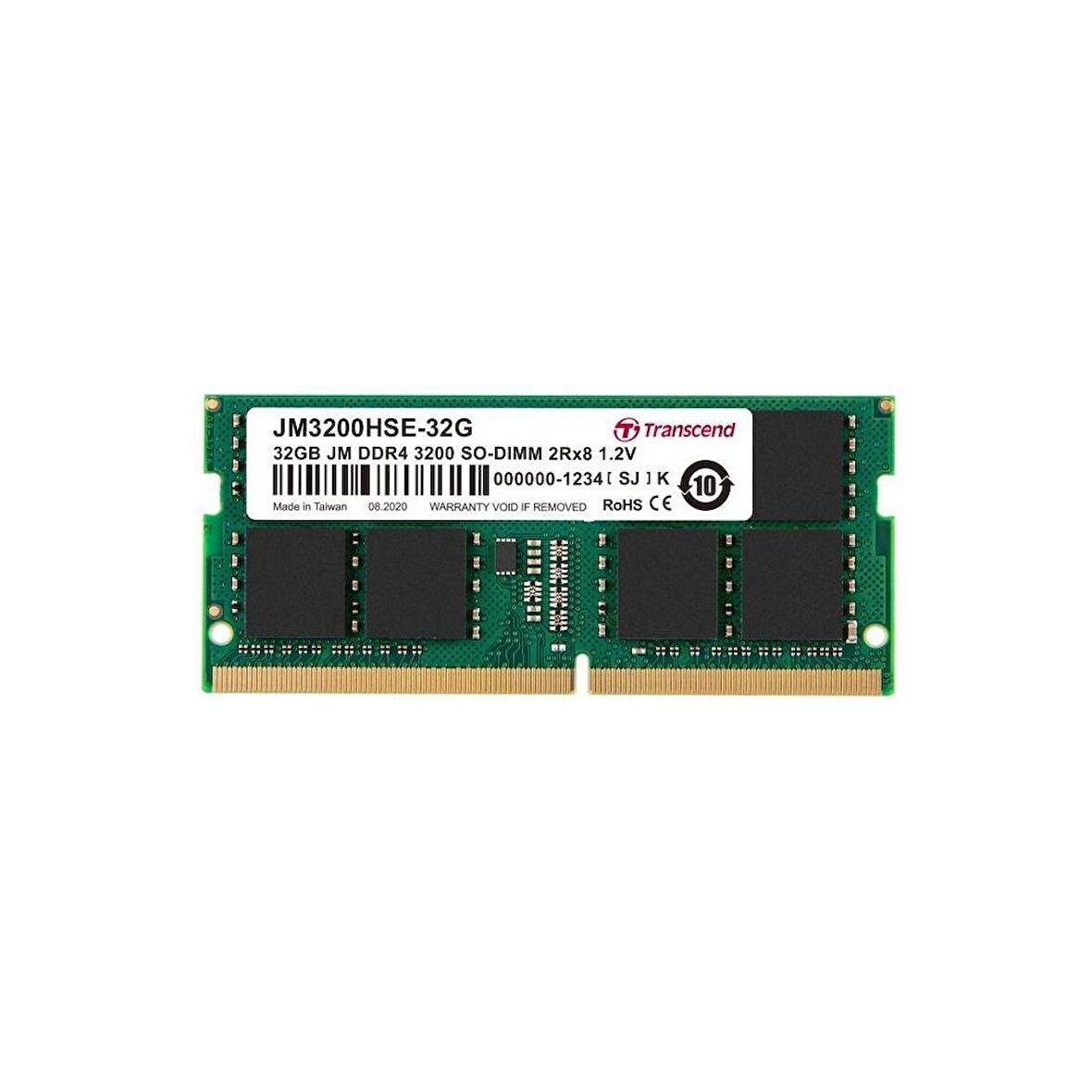 Transcend JM3200HSE-32G 32GB Ddr4 3200MHZ CL22 1.2V Notebook Ram
