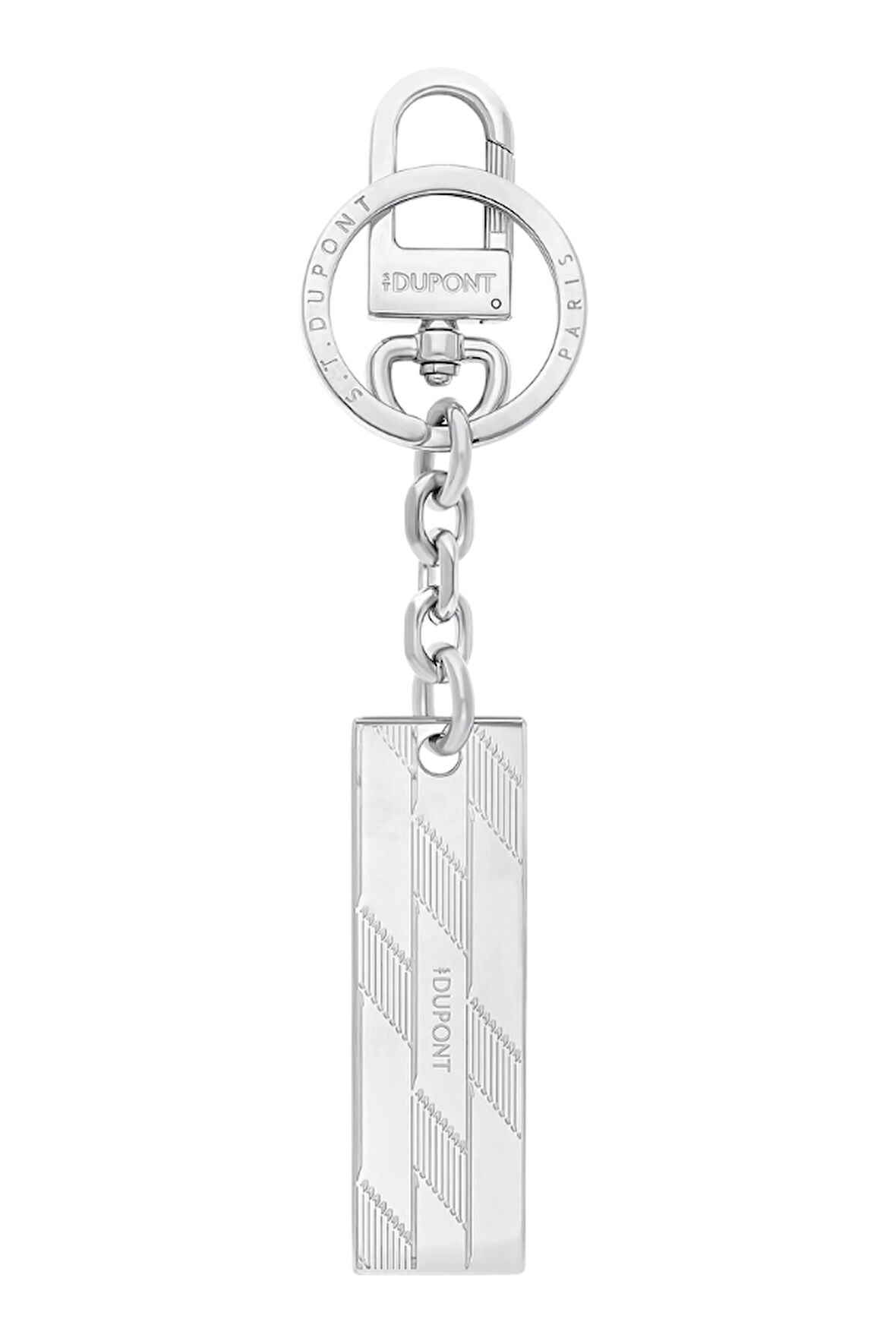 S.T. Dupont Monogram Metal Gümüş Anahtarlık 3541