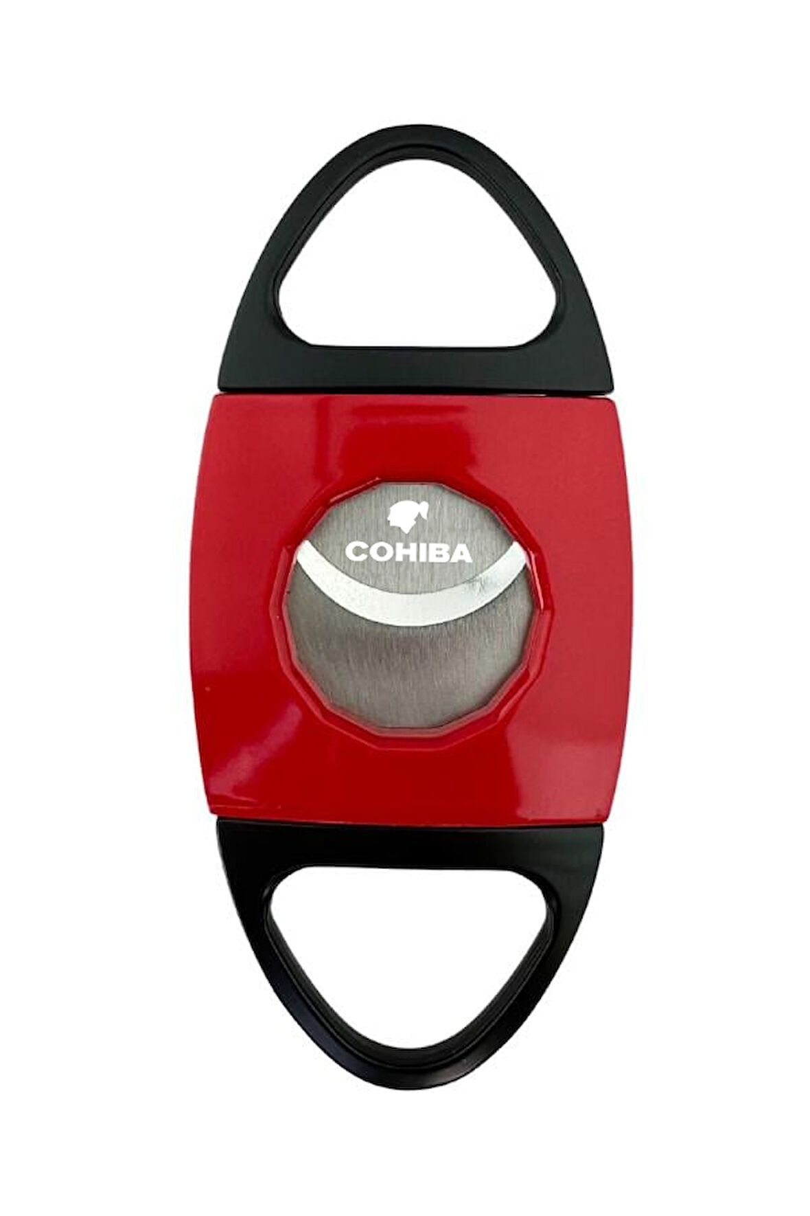 Cohiba Kırmızı-Siyah Desenli Metal Puro Makası Kesici