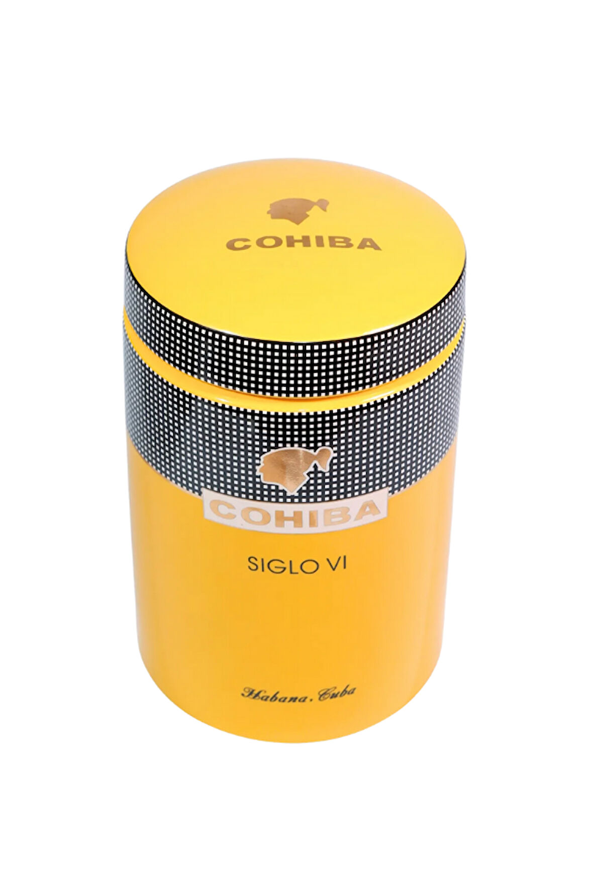 Cohiba Sarı Nokta Desenli Puro Saklama Kutusu Jar