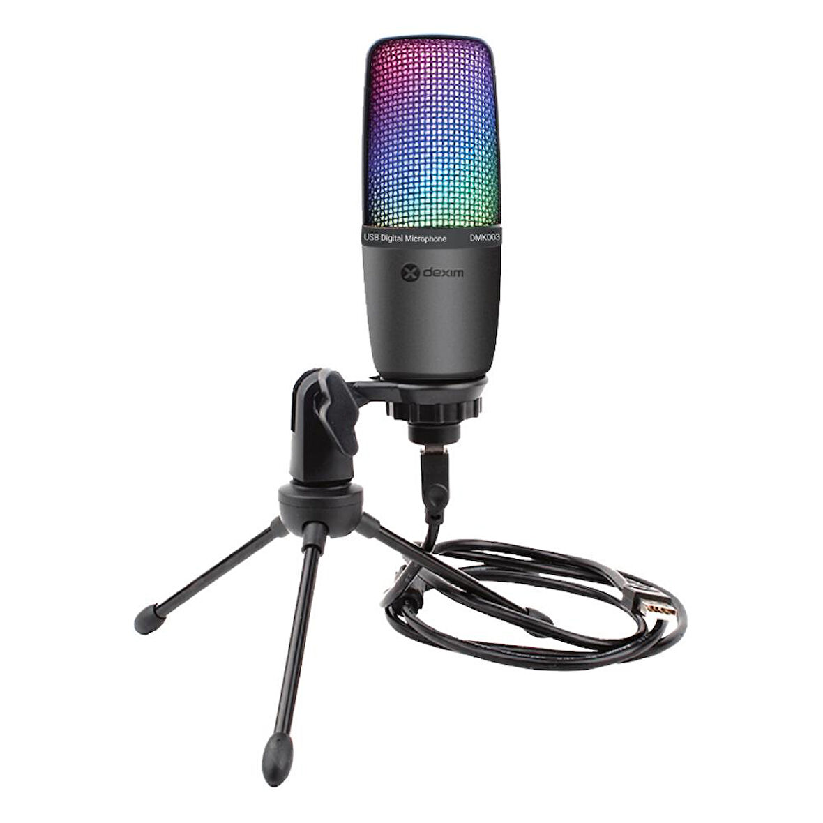 Dexim DMK003 RGB Tripodlu Oyuncu ve Yayıncı Mikrofonu
