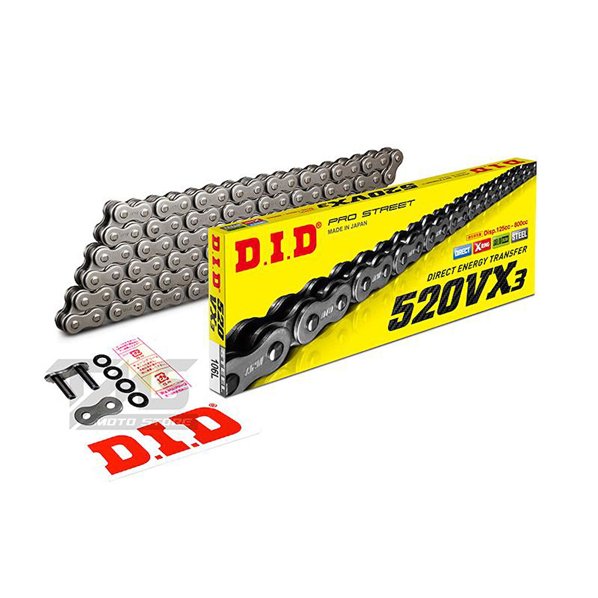 Did 520-106Vx3 2017-2022 CF Moto 250NK Uyumlu Zincir Vx3 Xring Çelik Renk