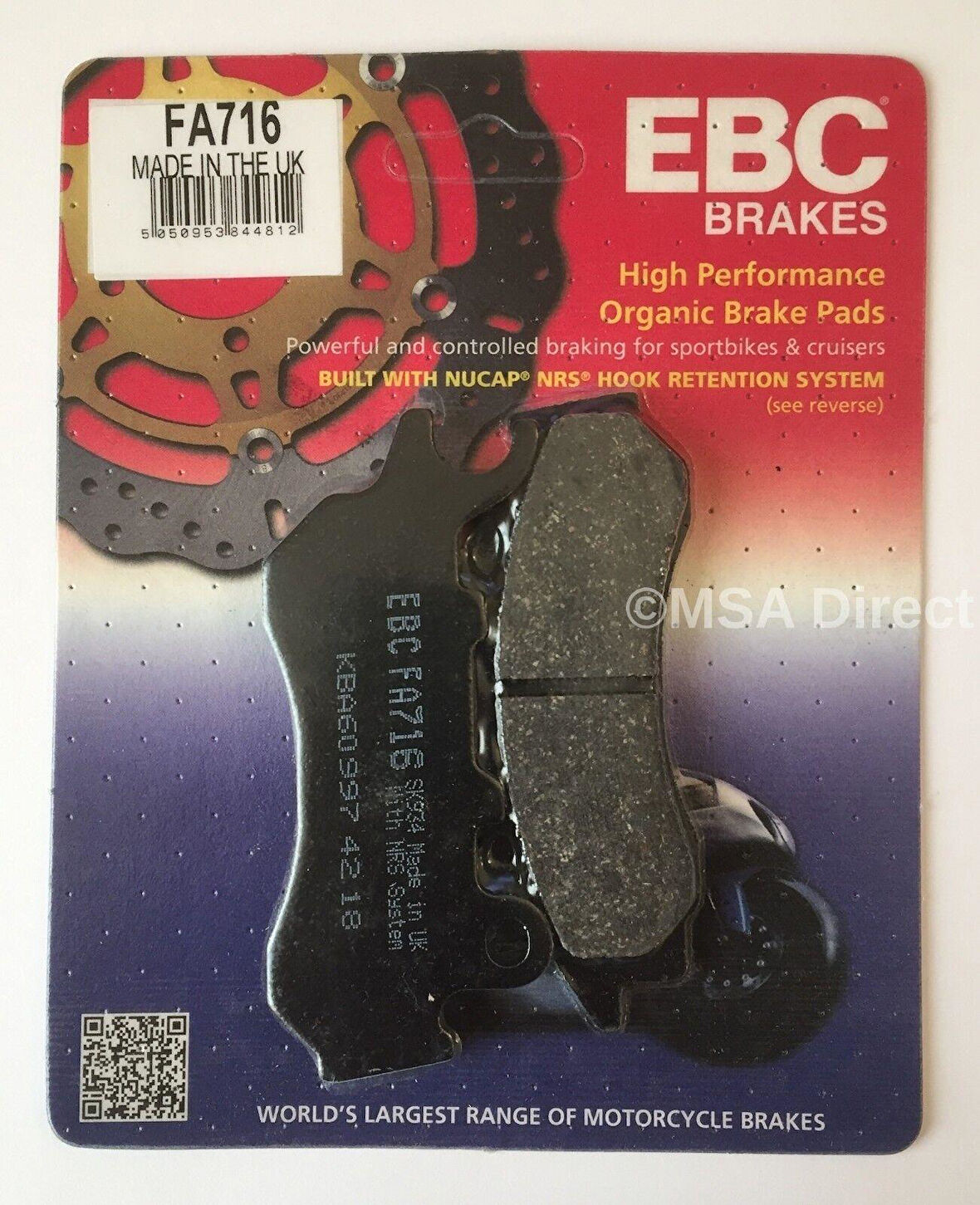 Ebc Fa716 2017-2021 Honda CB 125 F Uyumlu Ön Fren Balatası Organik Balata