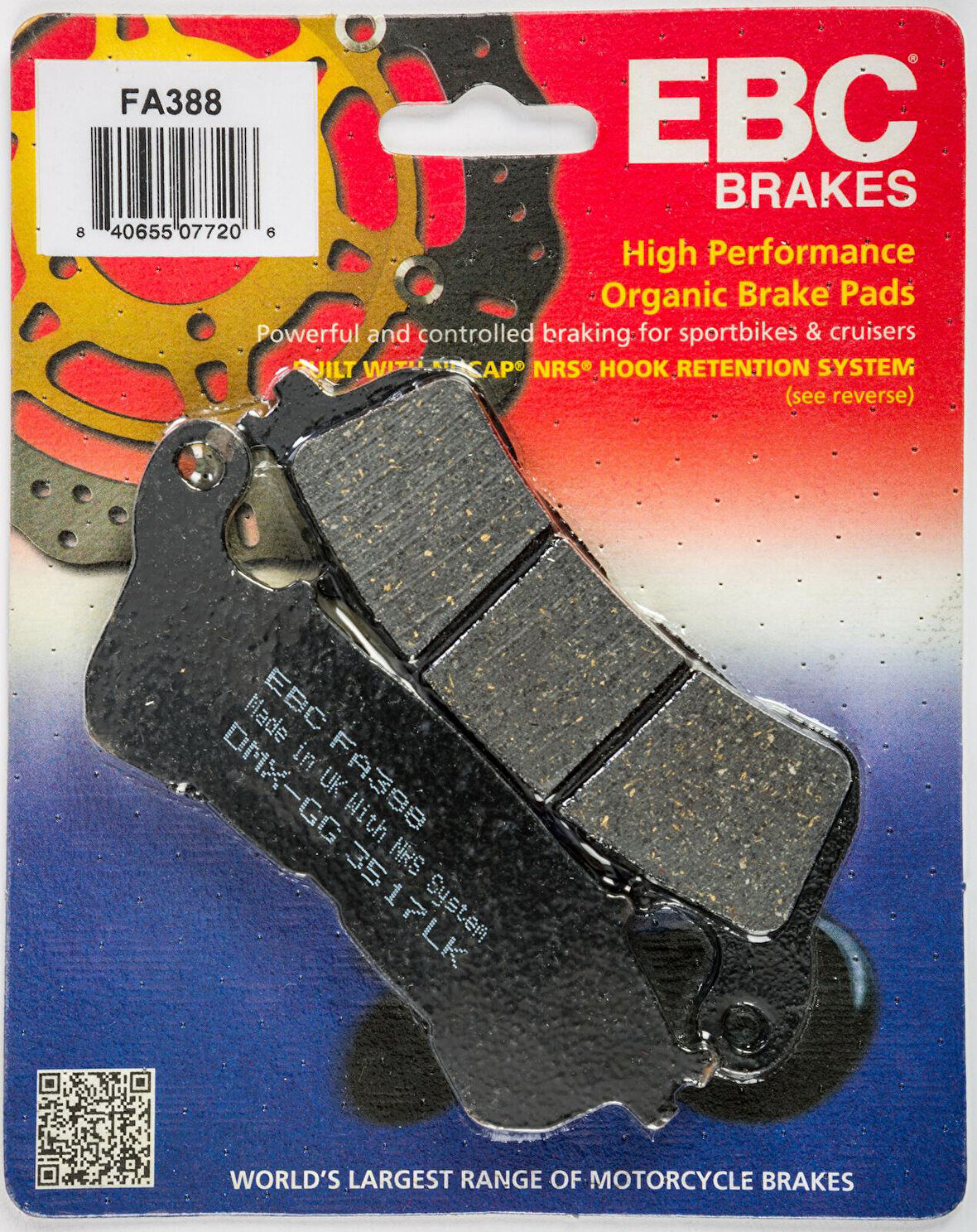 Ebc Fa388 2006-2015 Honda CBF 1000 Uyumlu Ön Fren Balatası Organik Balata (3 Piston Kaliper)