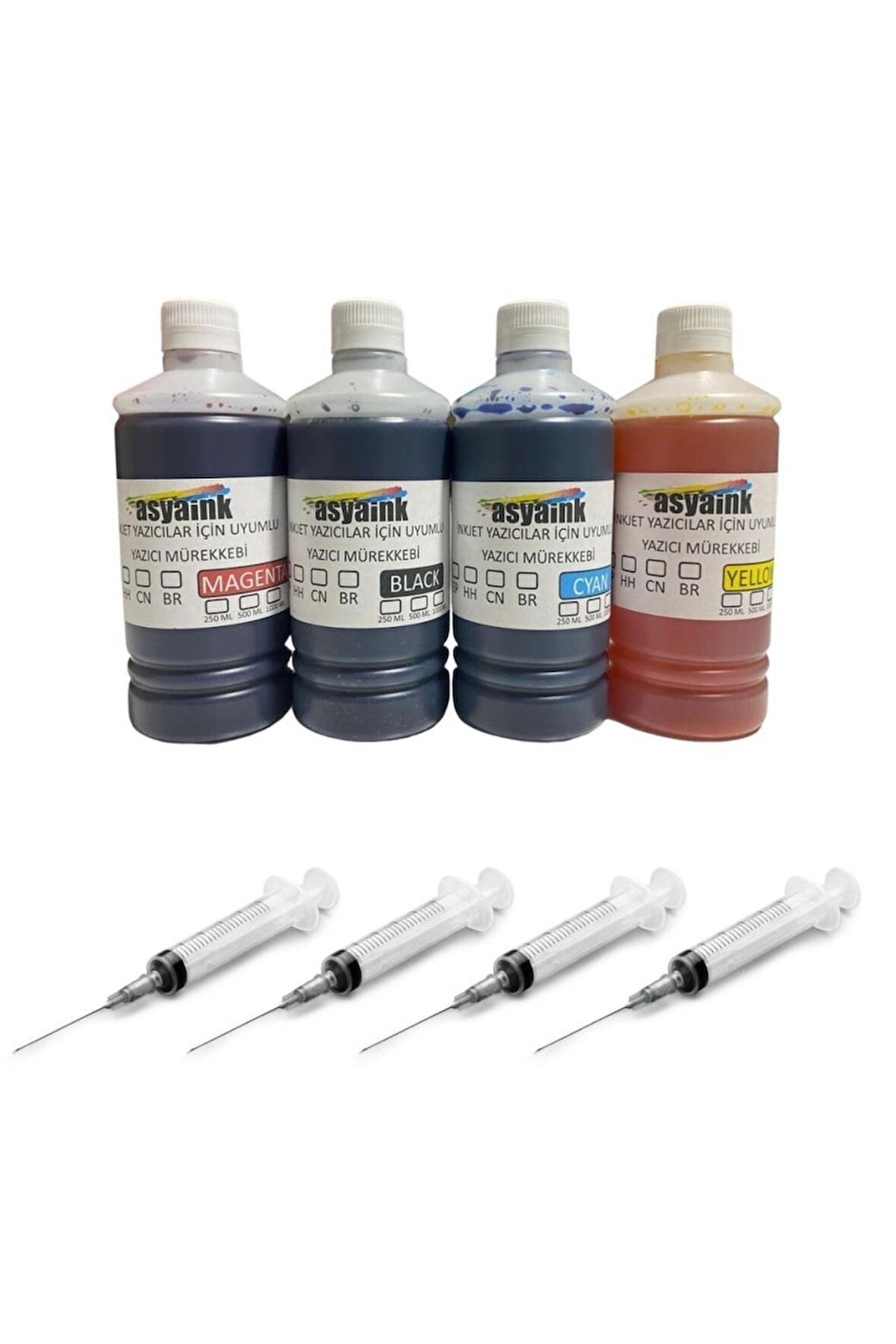 Uyumlu Canon Pixma E414 Mürekkep Seti 15000 Sayfa Baskı 4 X 500 ml