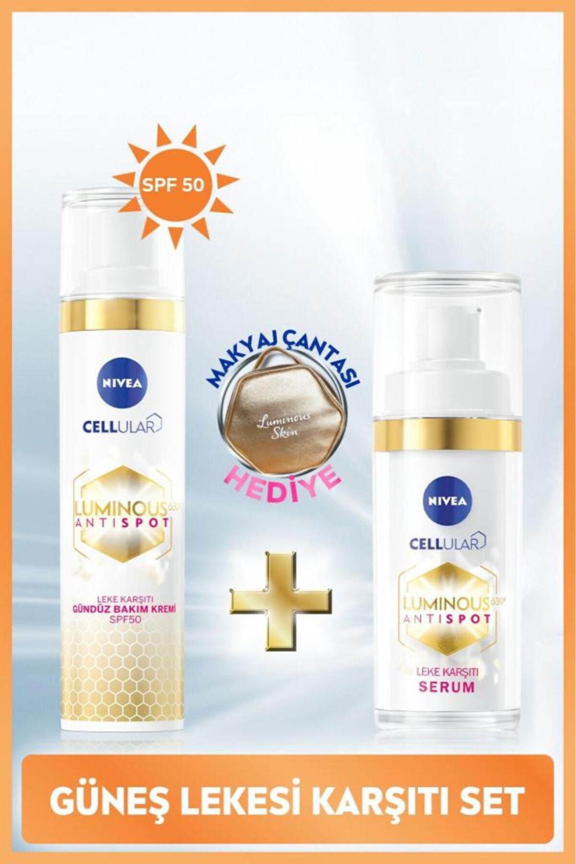 Nivea Luminous630 Leke Karşıtı Gündüz Yüz Kremi 40ml Ve Luminous630 Leke Karşıtı Serum 30ml Çanta Hediyeli