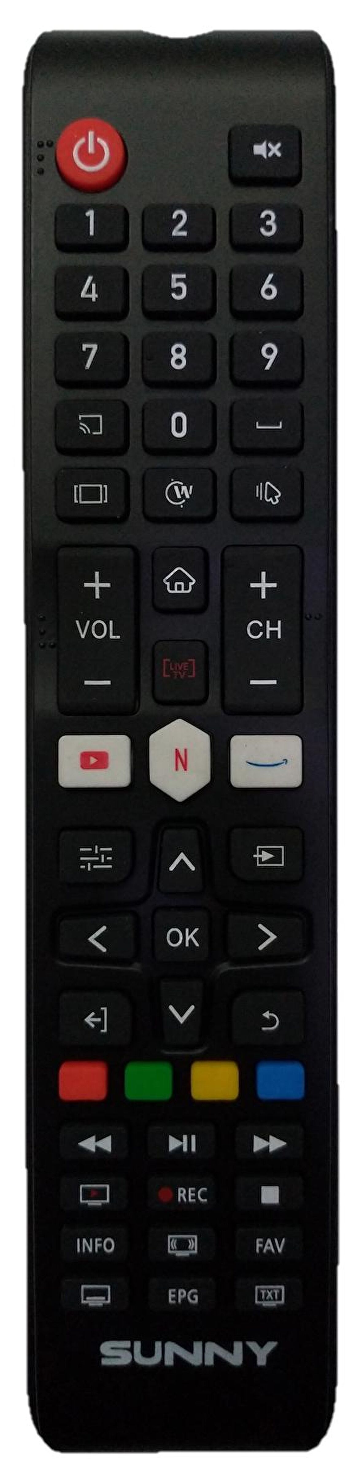 Sunny Netflix Amazon Youtube Tuşlu Lcd Tv Kumandası