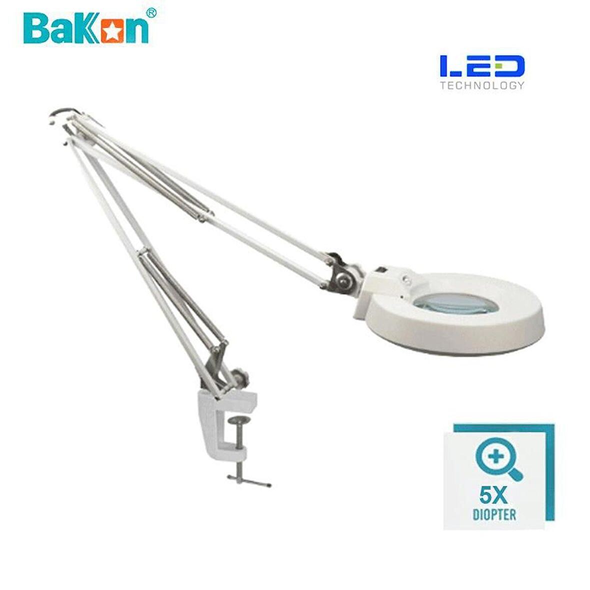 Bakon BK500C LED 5X Akrobat Büyüteç