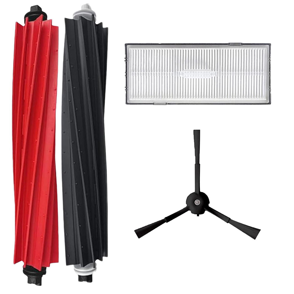 Roborock S8 , S8 Plus , S8 Pro Ultra Uyumlu Siyah 3 Parça Yedek Set