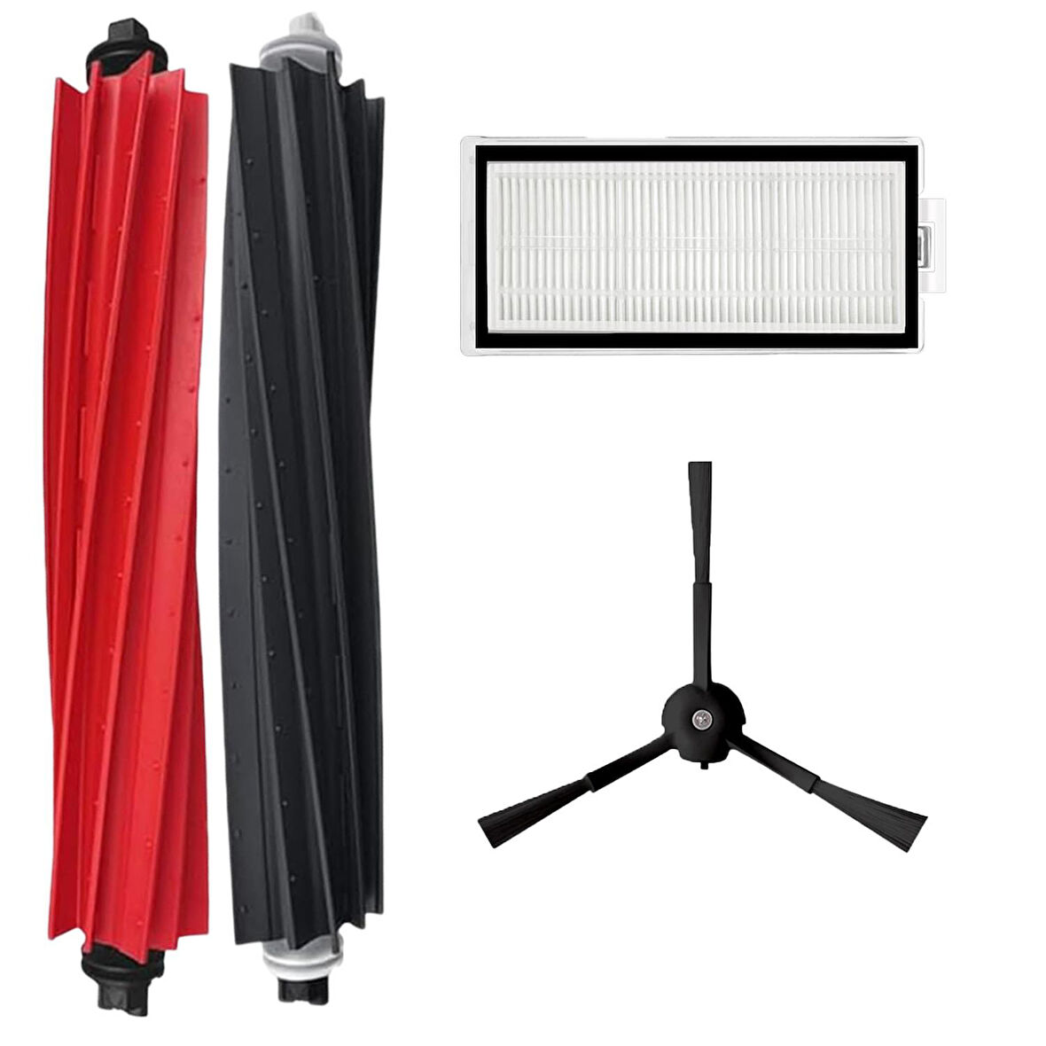 Roborock Q5 Pro , Q5 Pro Plus Uyumlu Siyah 3 Parça Yedek Set