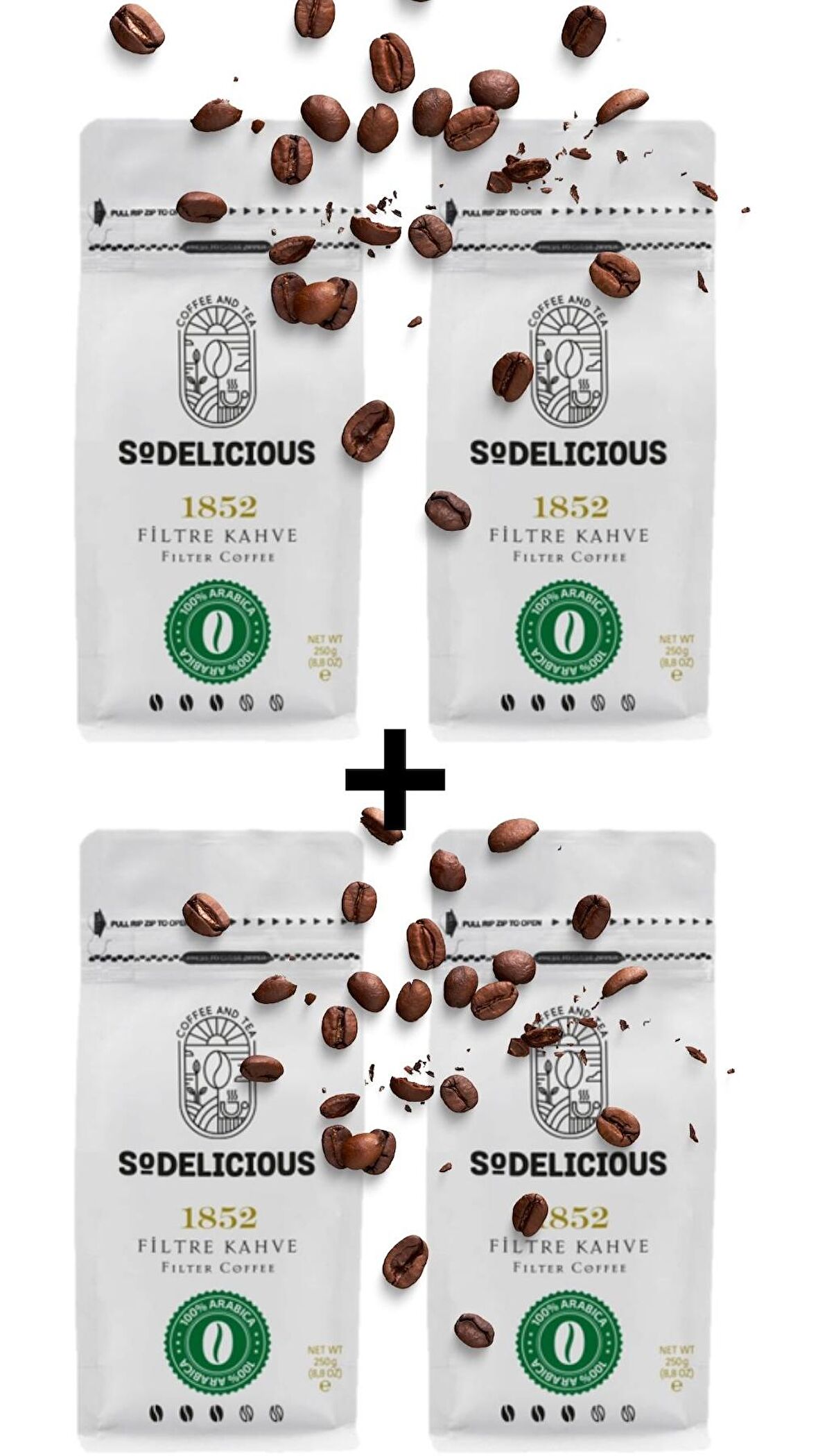 SODELICIOUS COFFEE - 1852 FİLTRE KAHVE 250G X 4LÜ = 1000 GR