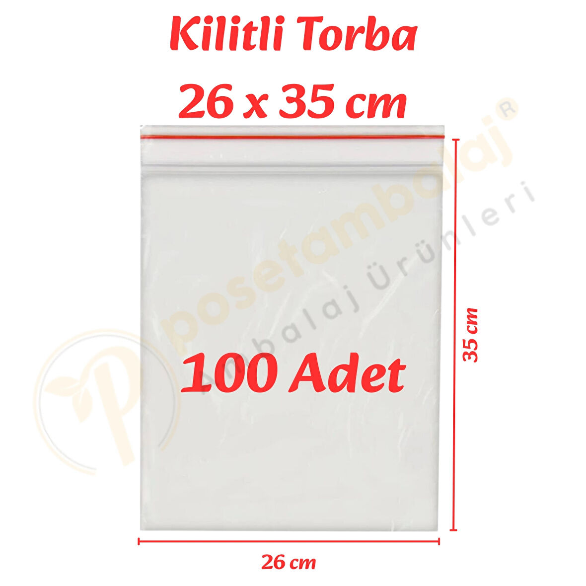 26x35 cm. Kilitli Torba (100 Adet)