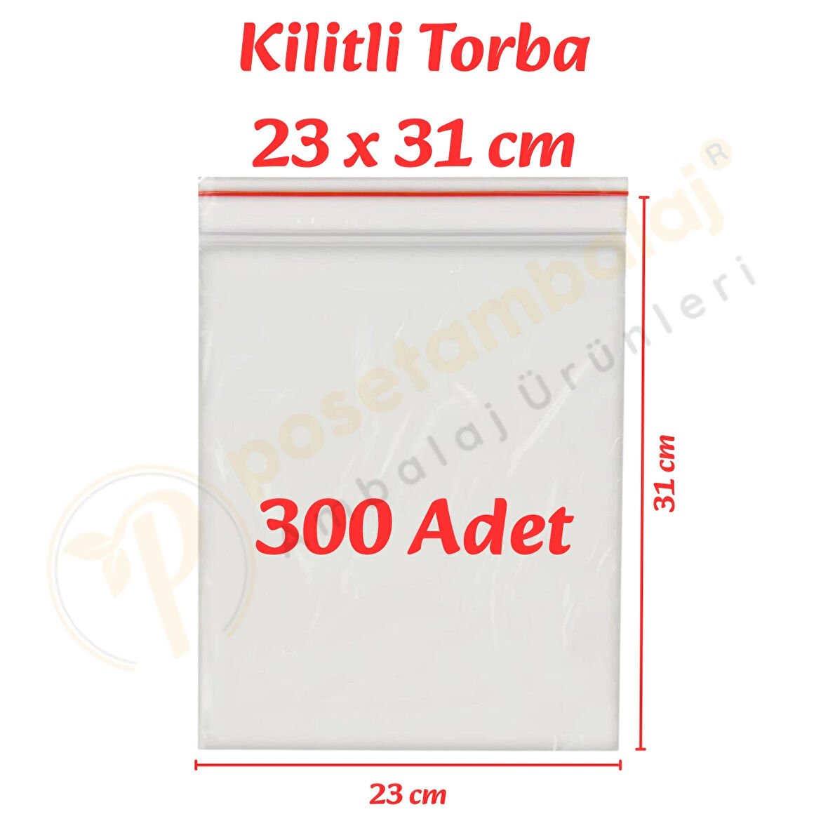23x31 cm. Kilitli Torba (300 Adet)