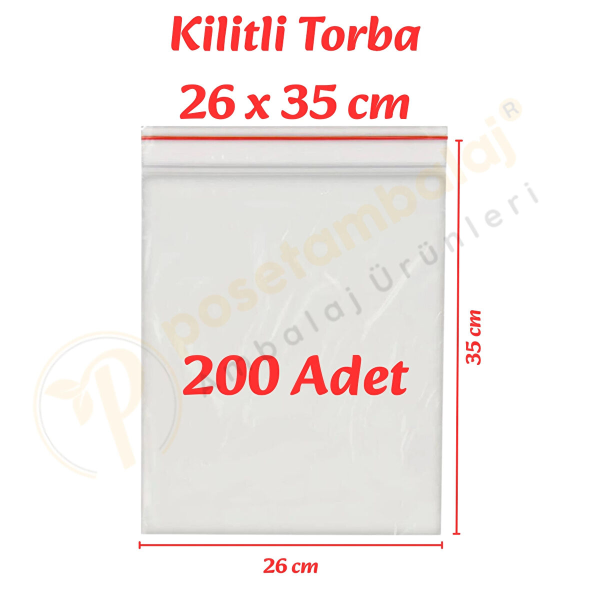 26x35 cm. Kilitli Torba (200 Adet)