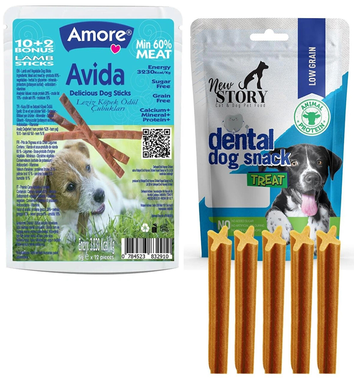 Avida 12li Sticks, New Story 80gr Dental Köpek Ödül Çubuğu Ağız Diş Eti Anti Tartar Koku Azaltıcı