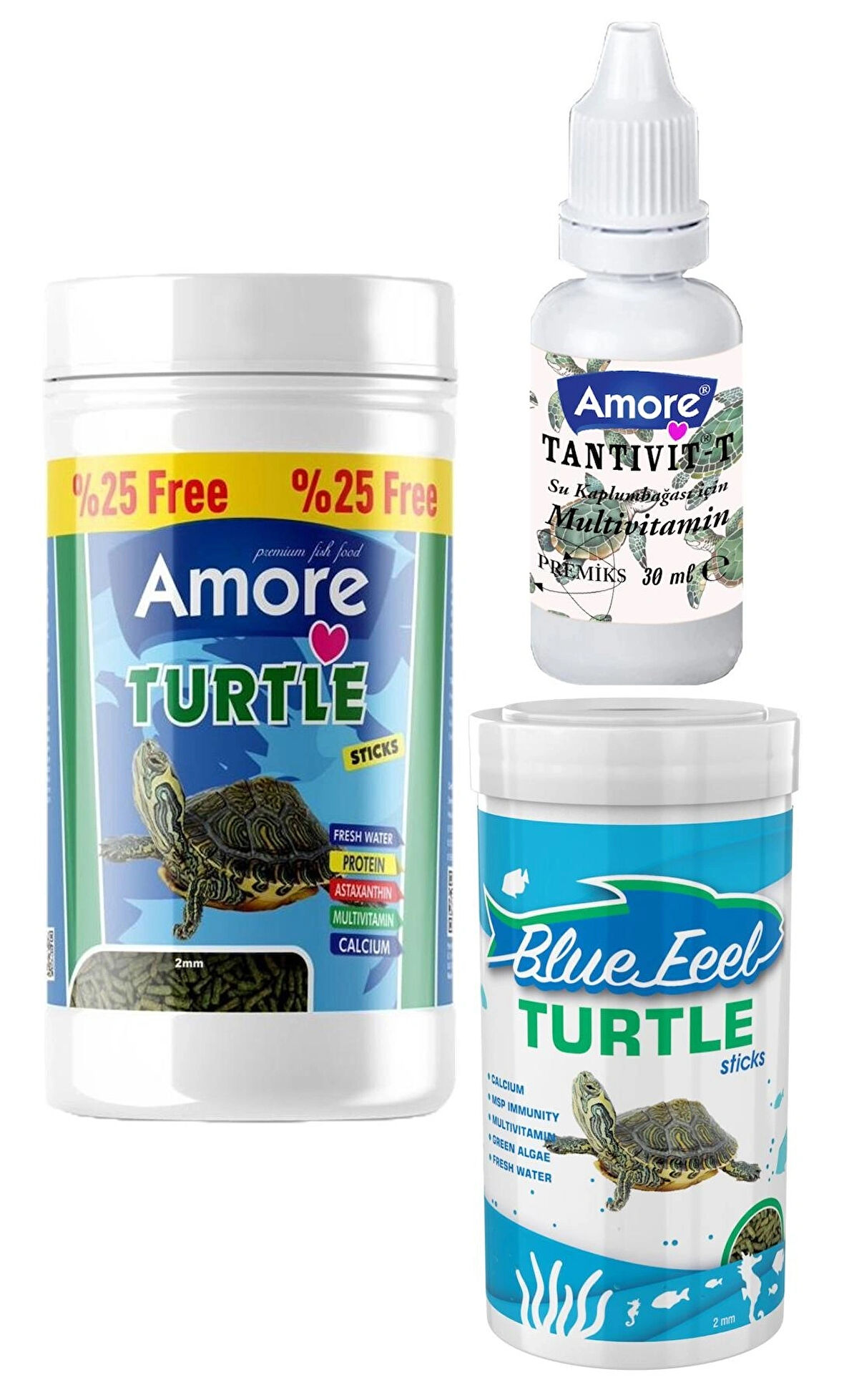 Turtle Food Sticks 125ml, Bluefeel 100ml Su Kaplumbağası Yüzen Yemi, Multivitamin