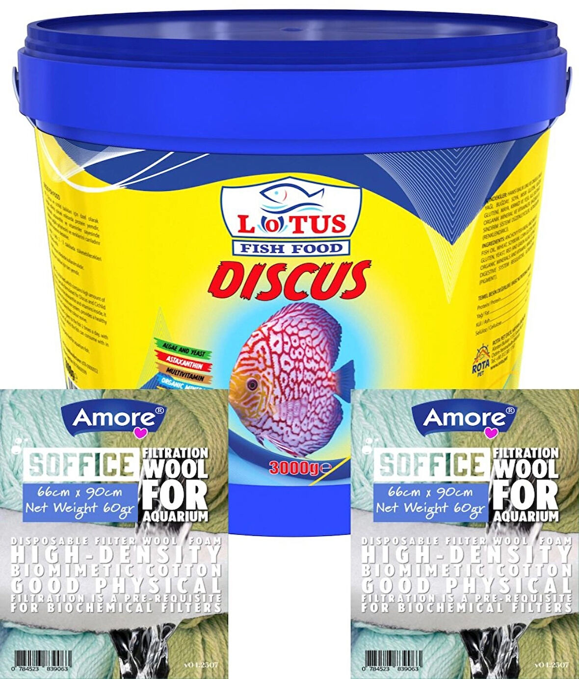 Lotus Discus Granulat 3 Kg Granül Kova, Soffice 2 paket 60gr Elyaf 66x90cm