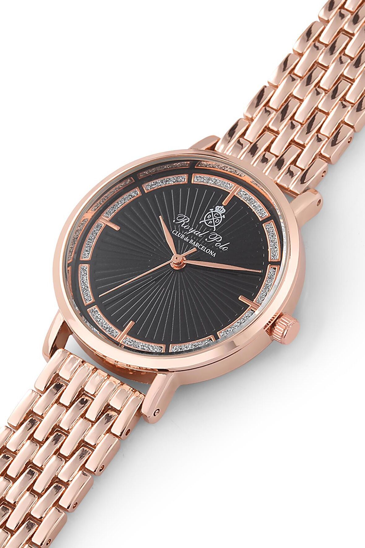 Siyah Kadran Rose Gold Metal Kordon Kadın Saati