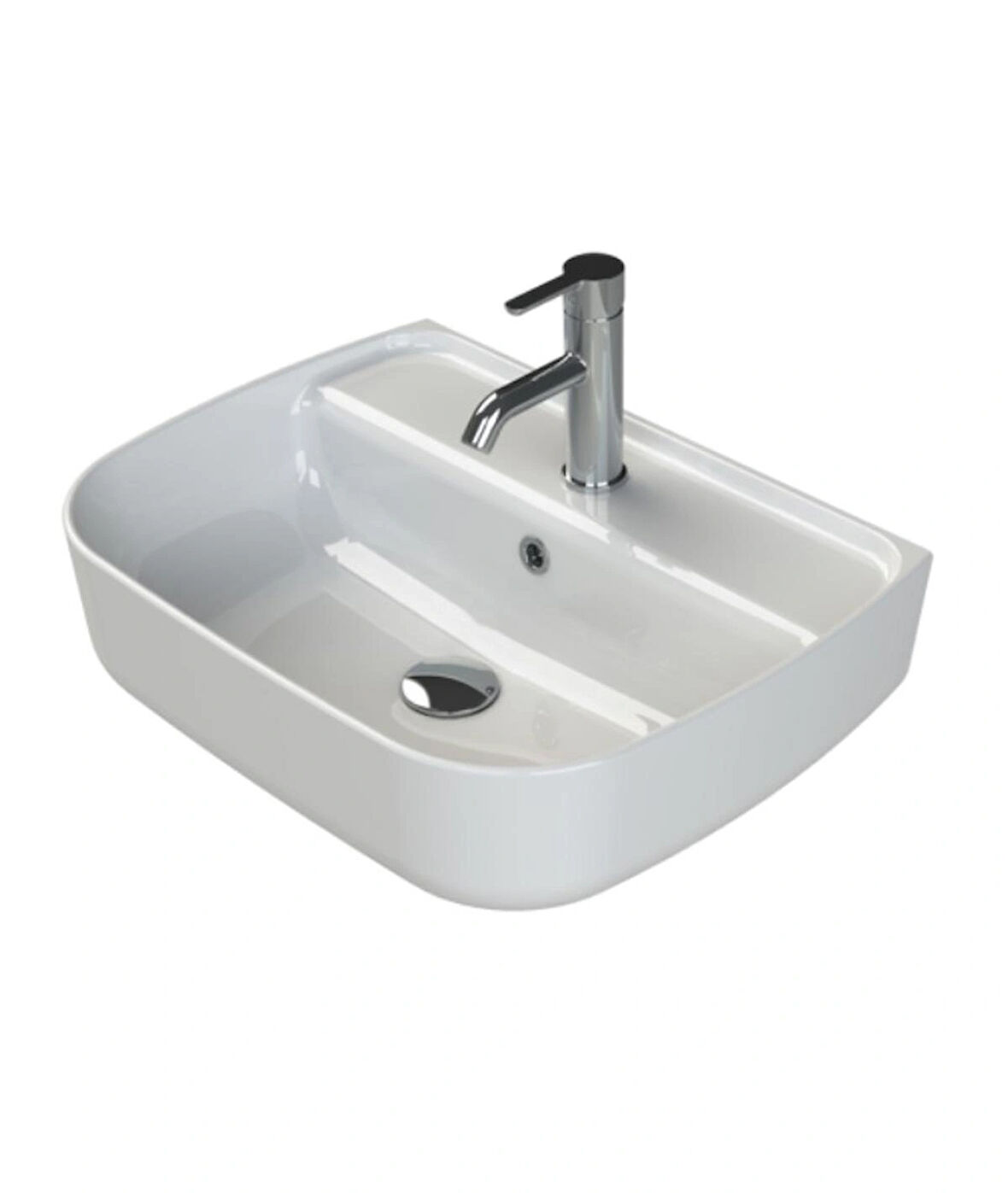 TURKUAZ Aqua Tezgahüstü Lavabo 75x40 cm (Duvara Sıfır Lavabo)